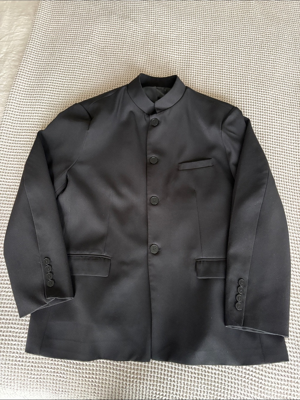 XL men’s Black Mandarin Collar Blazer Jacket